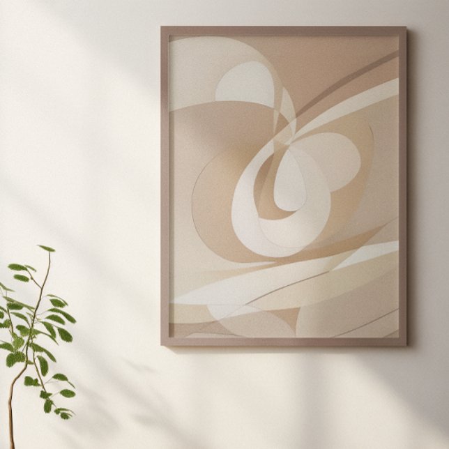 Beige Dynamic Abstract Forms Poster (Creator Uploaded)