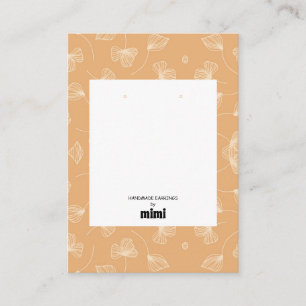 Beige Earring Display Business Card