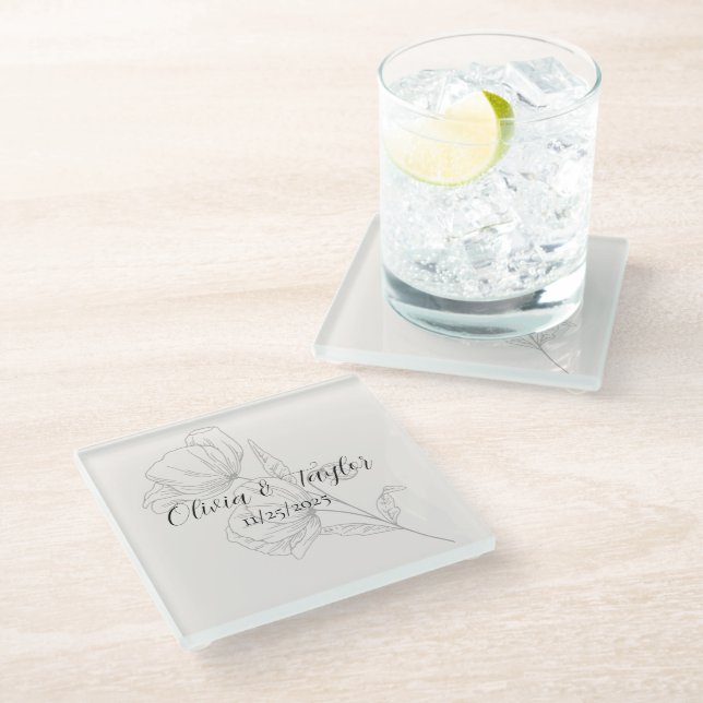 Beige Elegance Glass Coaster (Angled)