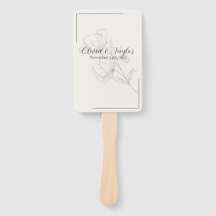 Beige Elegance Wedding Program Hand Fan
