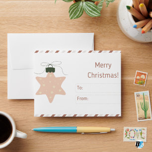 Beige Elegant Merry Christmas Envelope
