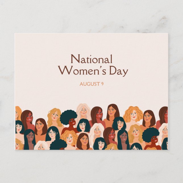 Beige Elegant National Women’s Day Postcard (Front)