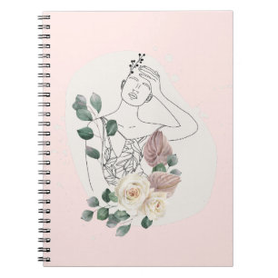 Beige Elegant Wall Art Design Spiral Photo Notebook