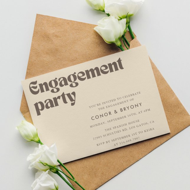beige Engagement Party Invitation (Creator Uploaded)