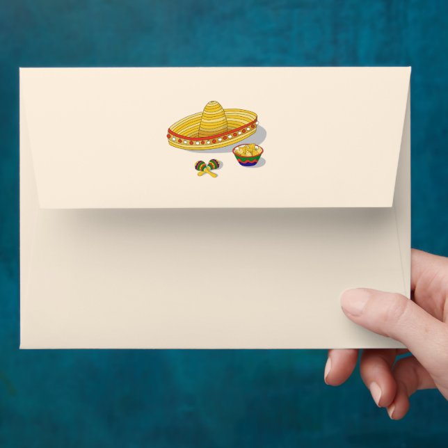Beige Envelope with Colourful Cacti Liner  (Hand)