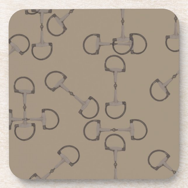 Beige Equestrian Horse Bits Coaster (Front)