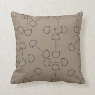 Beige Equestrian Horse Bits Cushion
