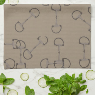 Beige Equestrian Horse Bits Tea Towel