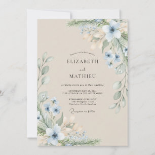 Beige Ethereal Coastal Wedding Invitation