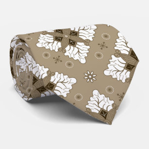 Beige ethnic damask batik seamless pattern tie