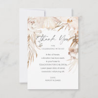 Beige floral garden wedding favour donation cards