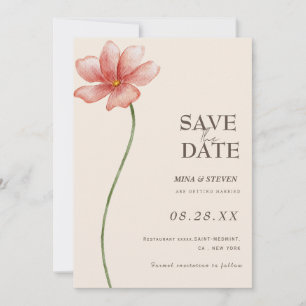 Beige Floral meadow  Save The Date