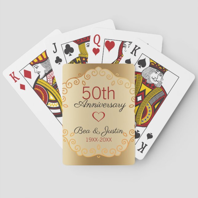 Beige Floral Ornament Playing Cards (Back)