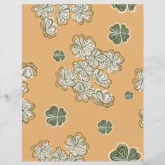 Beige Floral Scrapbook Paper Sheet