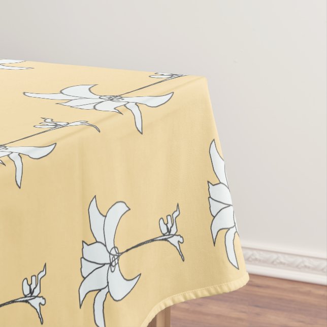 Beige  Floral Tablecloth (In Situ)