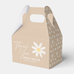 Beige Floral Thank You Favour Box