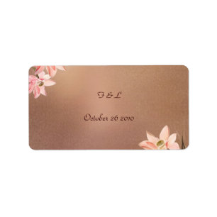 Beige Floral Wedding Label