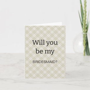 Beige Floral “Will You Be My Bridesmaid?” Proposal Invitation