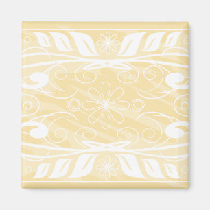 beige flowers magnet