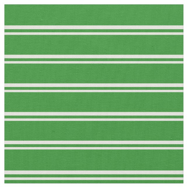 Beige & Forest Green Coloured Stripes Fabric (Close Up)