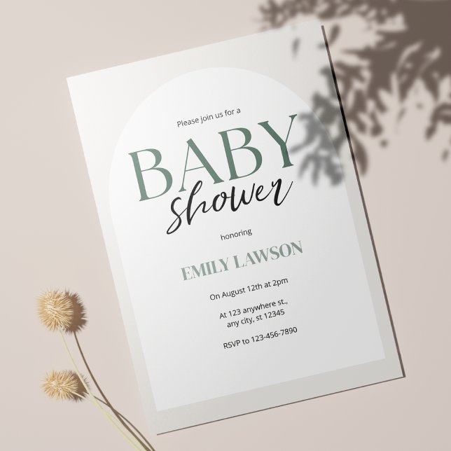 Beige ﻿Gender Neutral  Minimalist Baby Shower Invitation (Elegant Ivory Baby Shower Invitation 🎉)