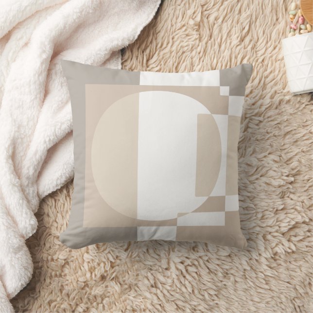 Beige Geometric Blocks – Simple and Sleek Cushion (Blanket)
