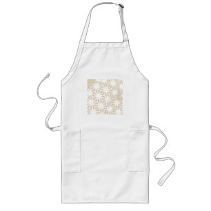 Beige geometric pattern long apron