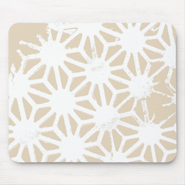 Beige geometric pattern mouse pad (Front)