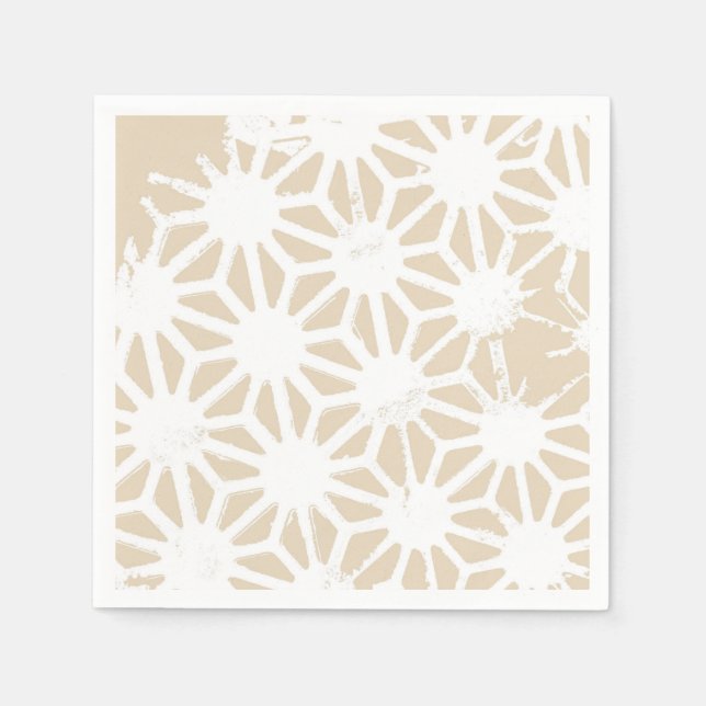 Beige geometric pattern napkin (Front)