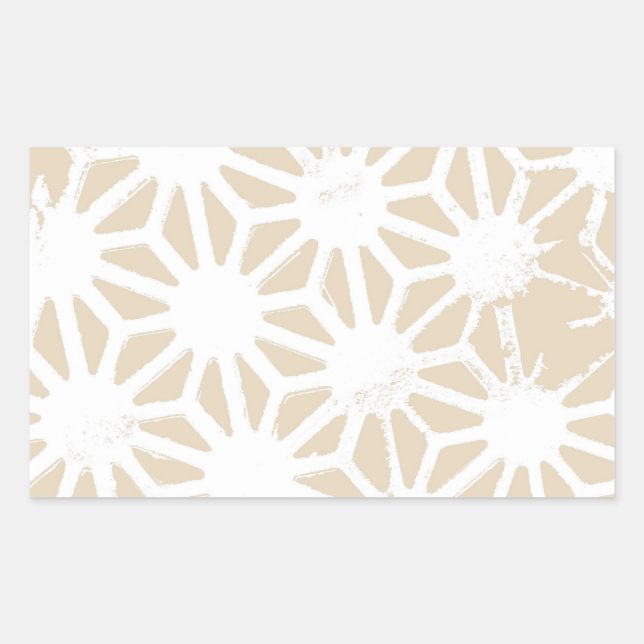 Beige geometric pattern rectangular sticker (Front)