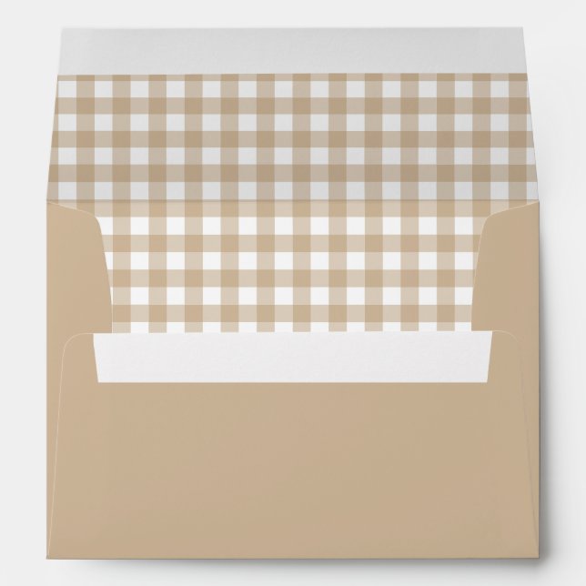 Beige Gingham Plaid Envelope (Back (Bottom))