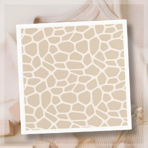 Beige Giraffe Animal Print Napkin