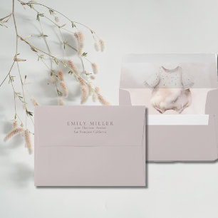 Beige Girl Baby Shower Envelope