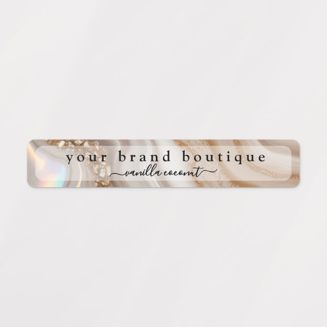 Beige glyph Thin Product Tamper-Proof Seal Label (Design 1)