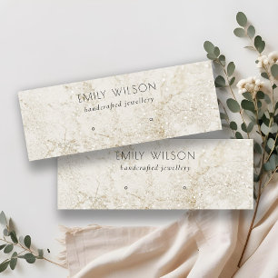 Beige Gold Glitter Marble Stud Earring Display Mini Business Card