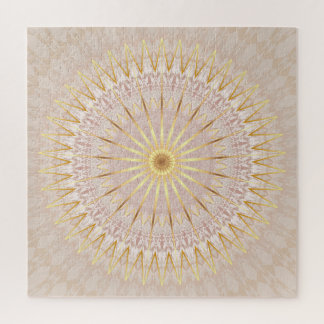 Beige Gold Mandala Jigsaw Puzzle