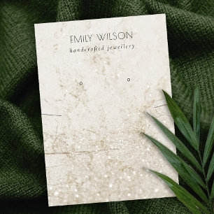 Beige Gold Marble Glitter Necklace Earring Display Business Card