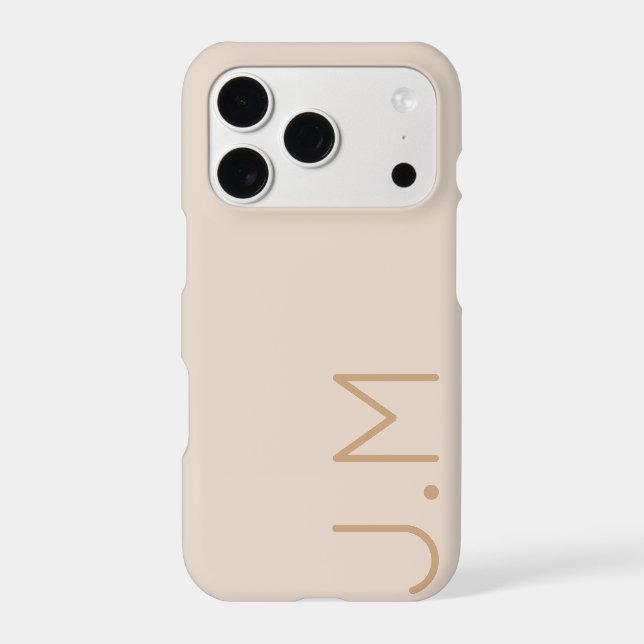 Beige Gold Minimal Personalised Initial Monogram (Back)