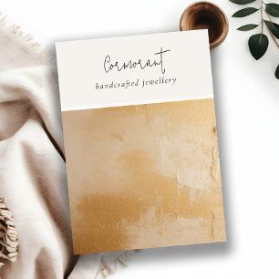 Beige Gold Oil Paint Texture Blank Jewellery Displ Business Card