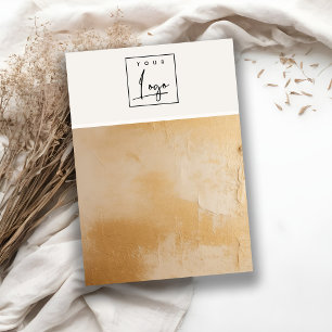 Beige Gold Oil Paint Texture Logo Blank Jewellery Business Card