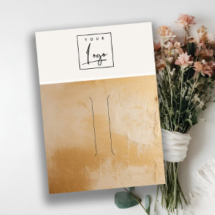 Beige Gold Oil Paint Texture Logo Hairpin Display Business Card