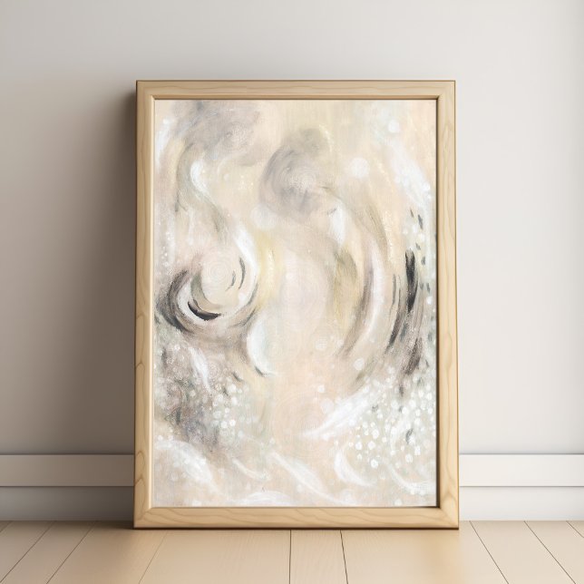 Beige Gray Contemporary Abstract art Poster (Creator Uploaded)