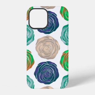 Beige, green and violet floral seamless pattern. iPhone 12 case