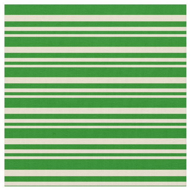 Beige & Green Lines Fabric (Close Up)