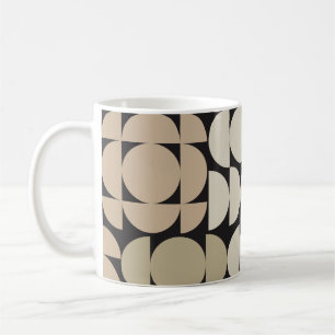 Beige Grey Mid-Century Modern Design Coffee Mug