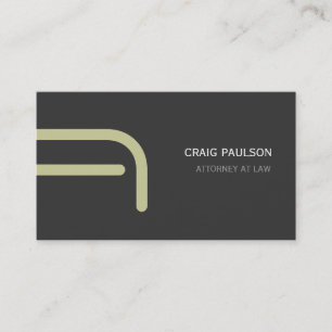 Beige Grey Monogram Attorney Business Card