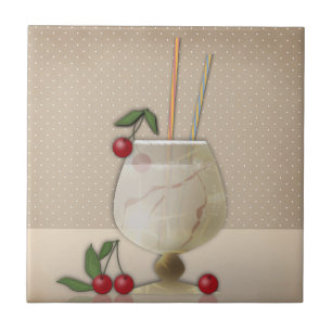 Beige grunge retro vintage cocktail glass cherry p tile