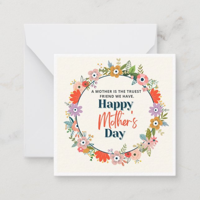 Beige Happy Mother's Day Card (Front)