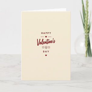 Beige Happy Valentines Day Card