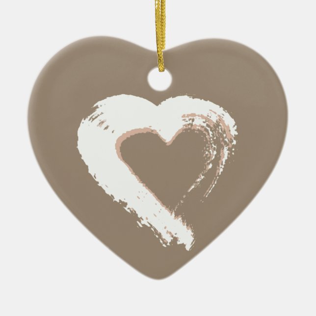 Beige Heart Ornament (Front)